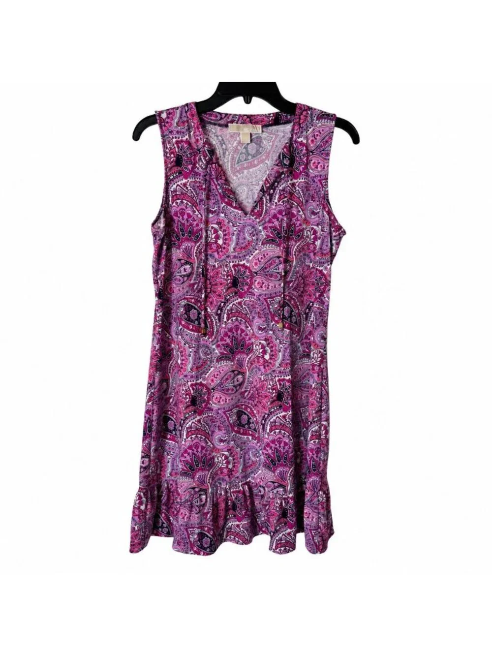 Michael Kors Women Pink Paisley Sleeveless Knee Length Dress Size M